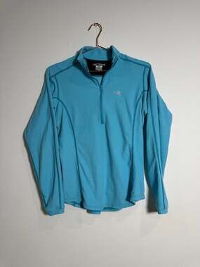 Arc'teryx Women's Delta LT 1/2 Zip Waffle Fleece Jacket Size Medium Teal Blue
